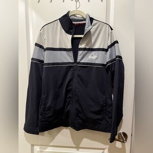 Puma Women’s Blue/Grey Activewear Track Jacket Size Medium